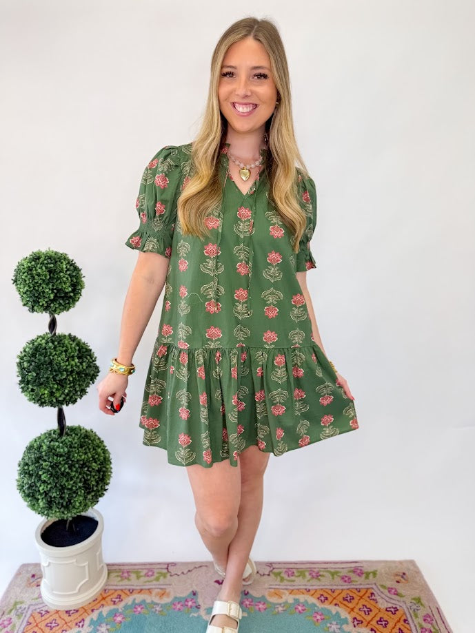 Peony & Vine Mini Dress