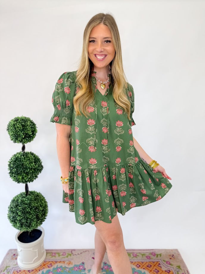 Peony & Vine Mini Dress