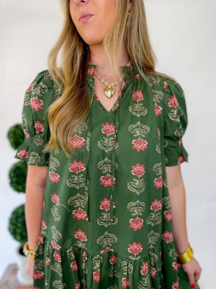 Peony & Vine Mini Dress