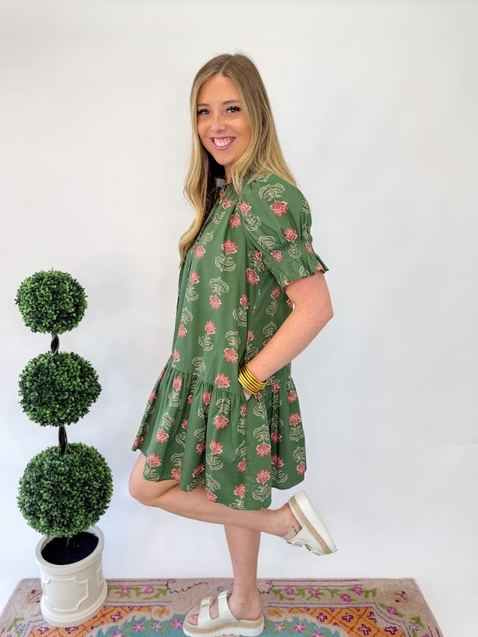 Peony & Vine Mini Dress