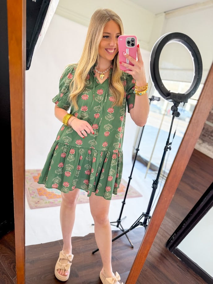 Peony & Vine Mini Dress