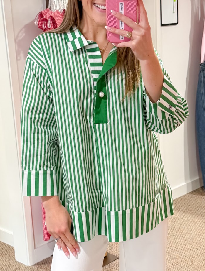 Sylvie Striped Blouse - Green