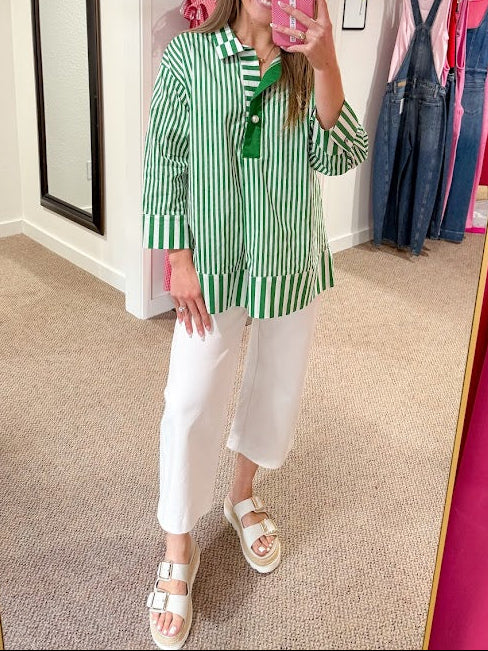 Sylvie Striped Blouse - Green