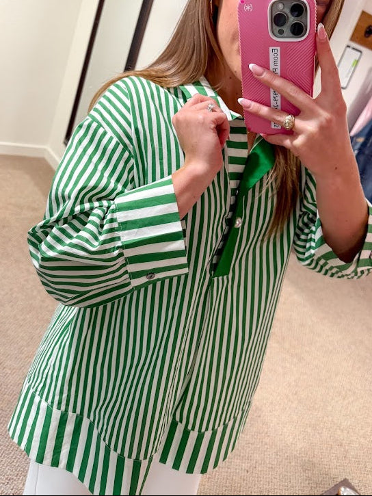 Sylvie Striped Blouse - Green