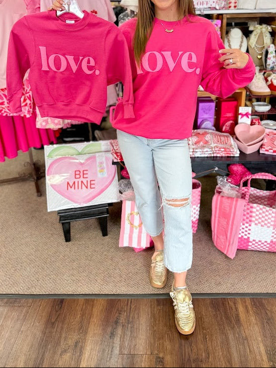 Love. Puff Youth Sweatshirt - Pink