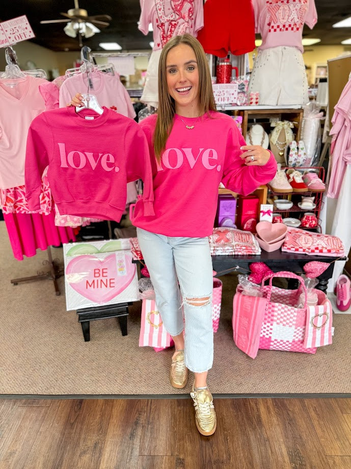 Love. Puff Youth Sweatshirt - Pink