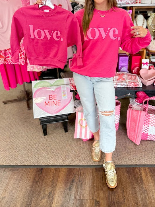 Love. Puff Sweathsirt - Pink