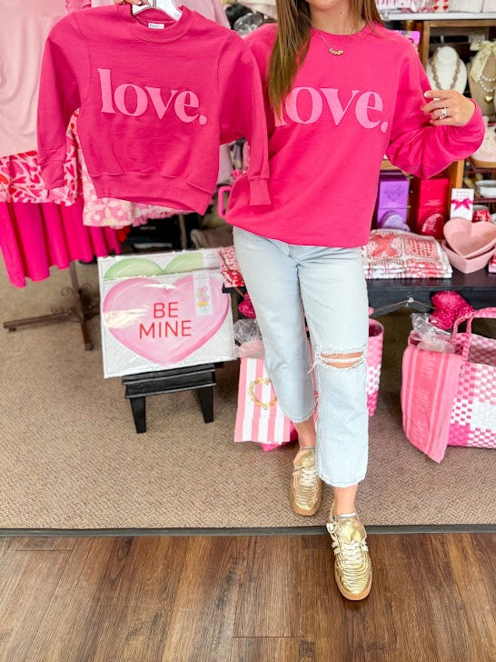 Love. Puff Sweathsirt - Pink