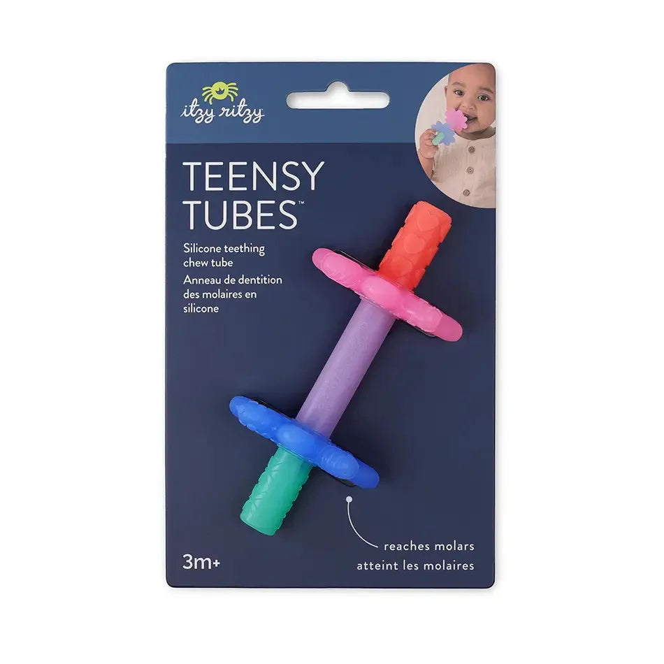 Teensy Tube Teether- Pink Rainbow