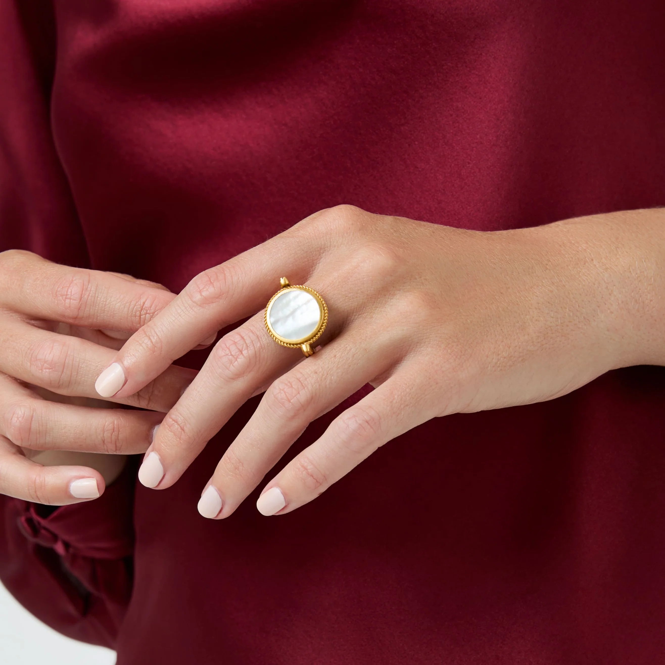 [Julie Vos] Coin Revolving Ring-Mother of Pearl-8