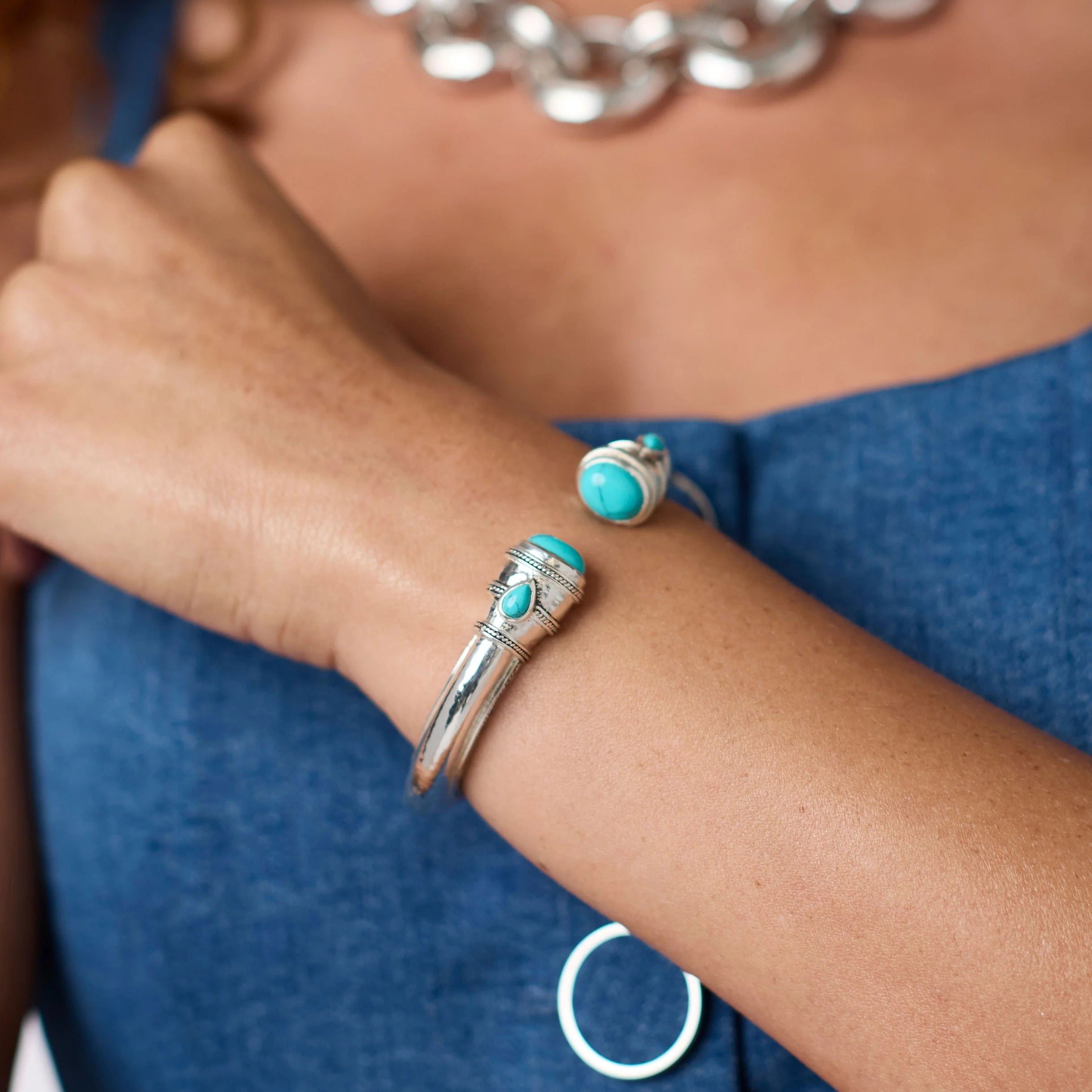 [Julie Vos] Cannes Demi Cuff-Turquoise Blue