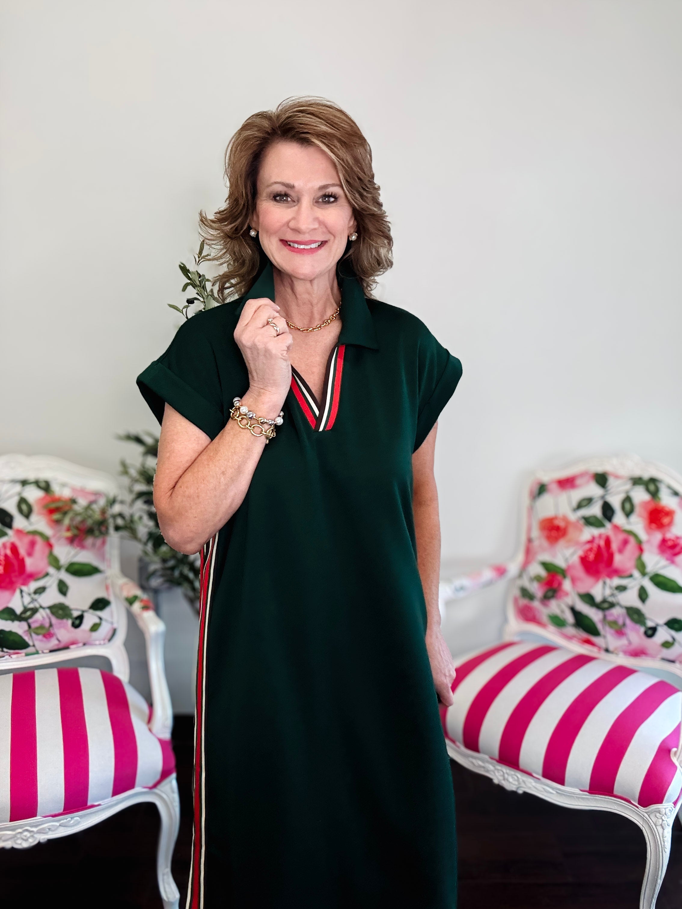 Just a Little Edgy Dress-Hunter Green