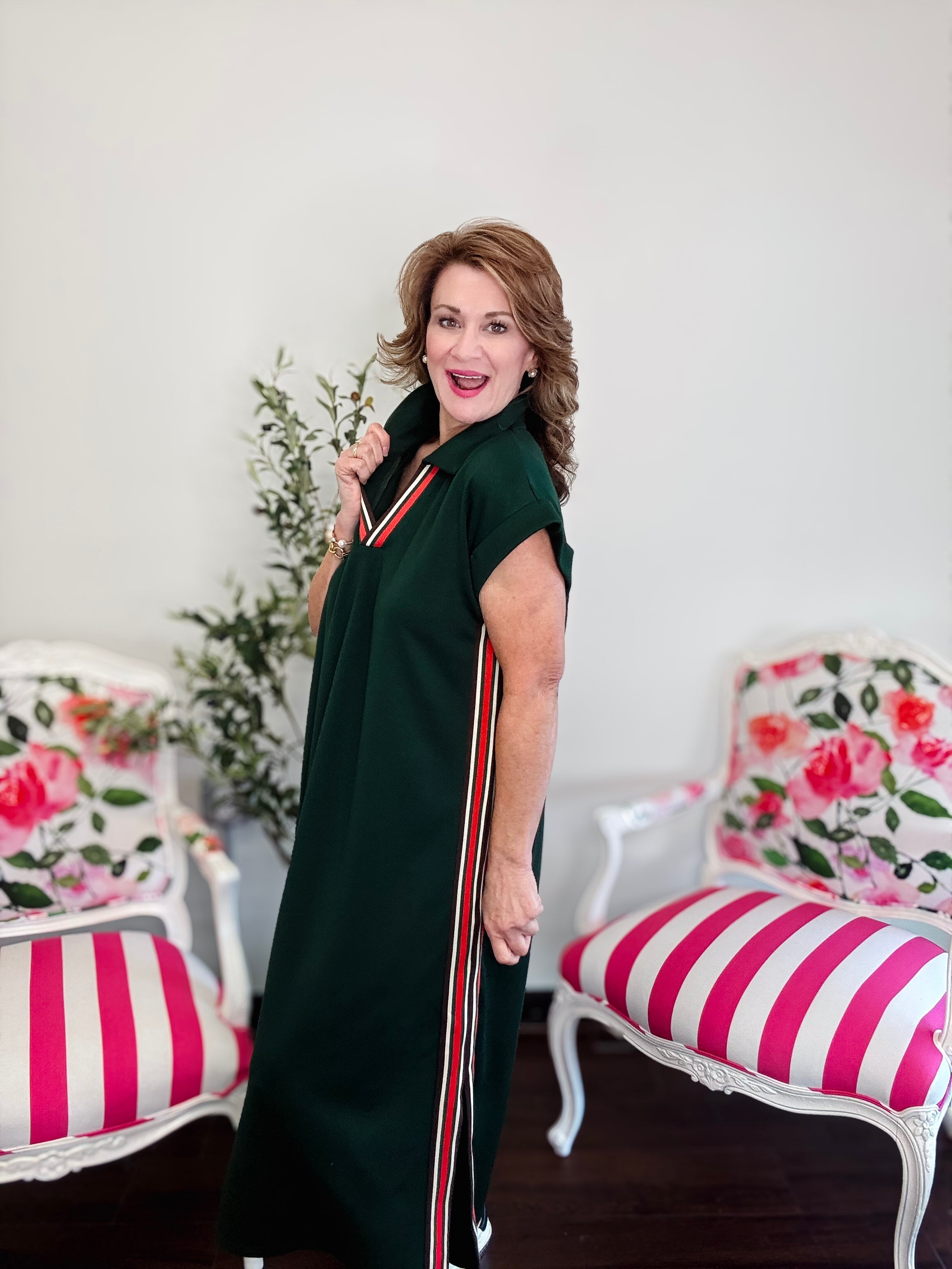 Just a Little Edgy Dress-Hunter Green