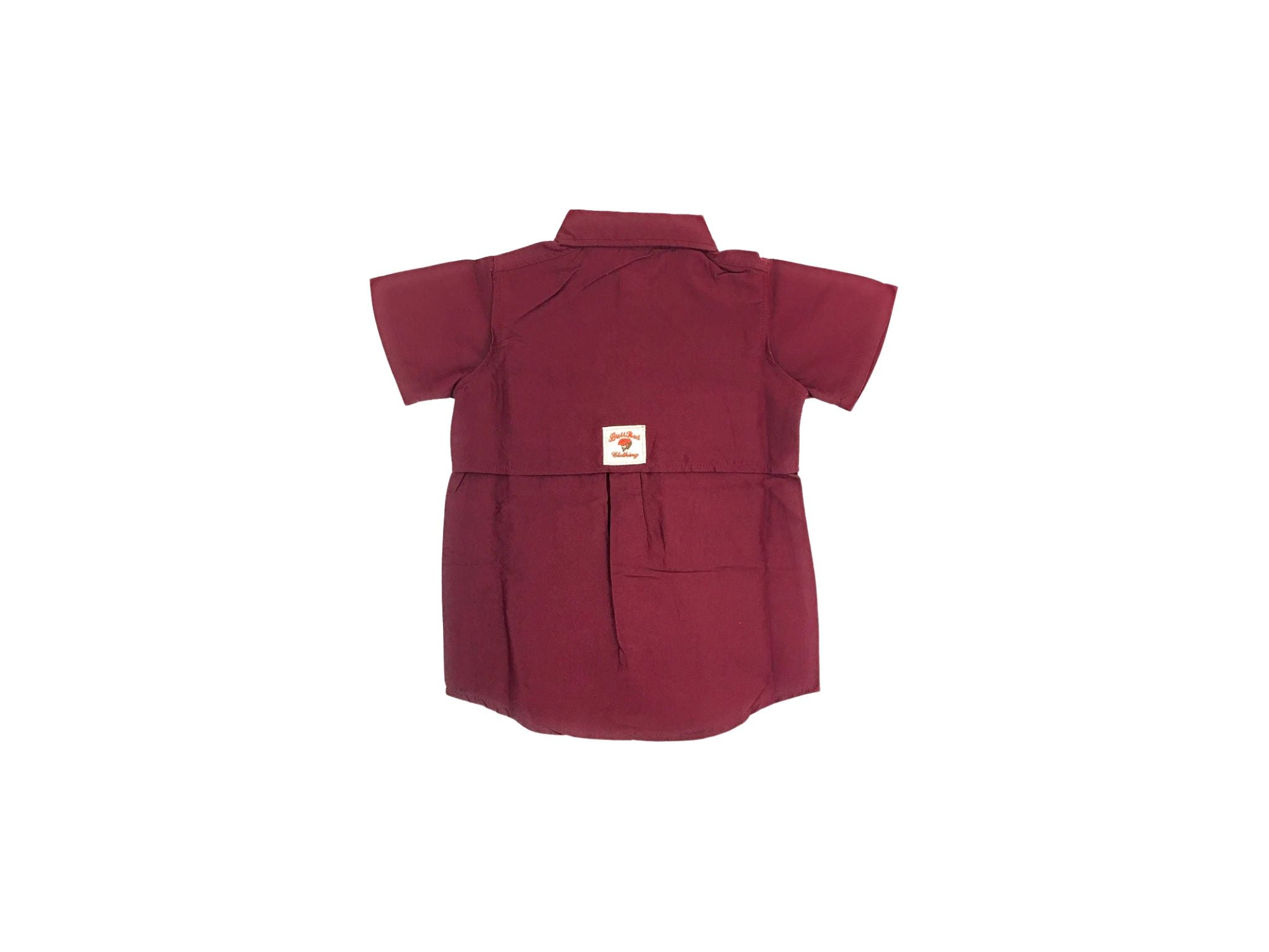 Bull Red Youth Fishing Shirt-Burgundy