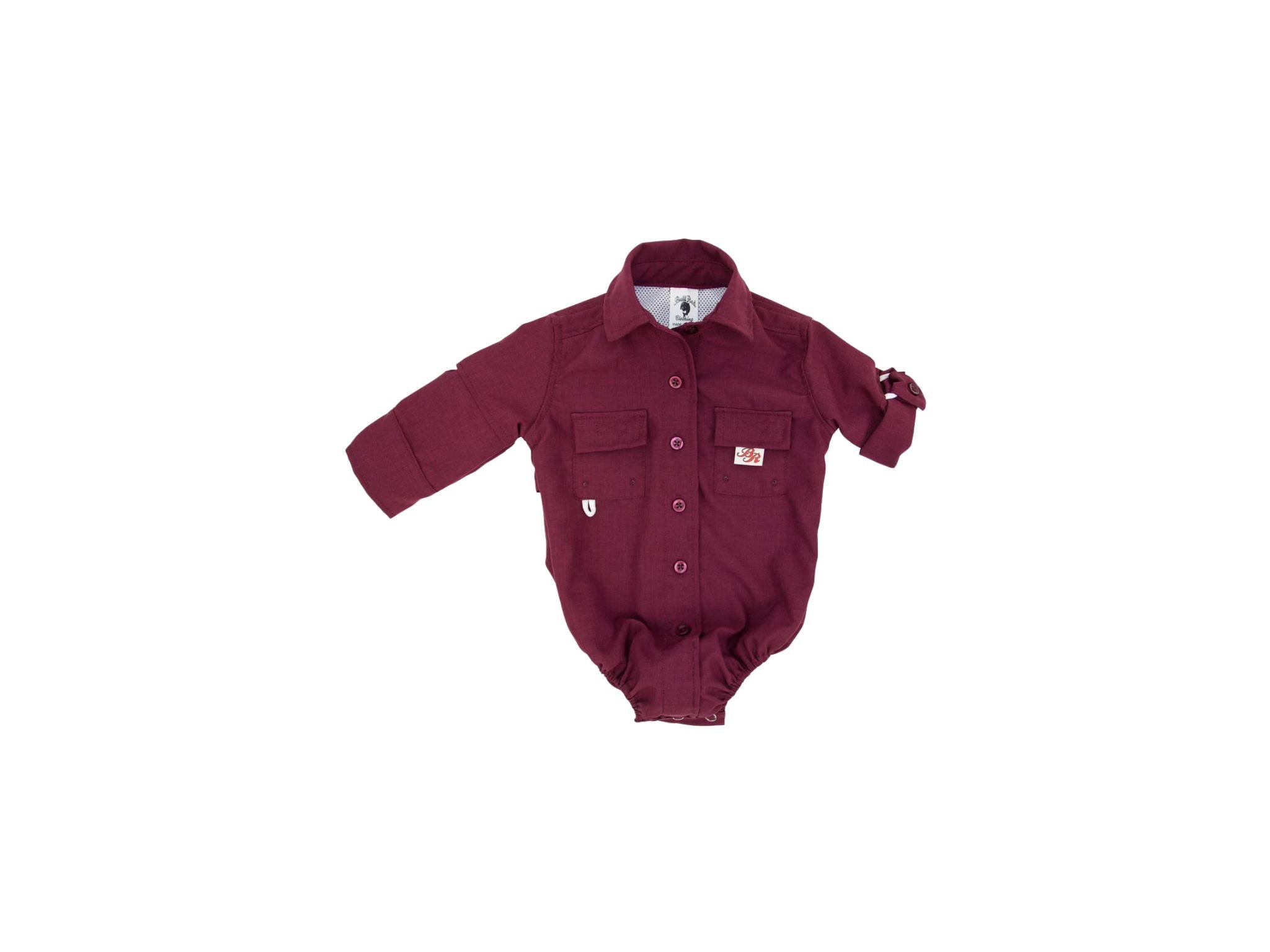 Bull Red Fishing-Infant Onesie-Burgundy