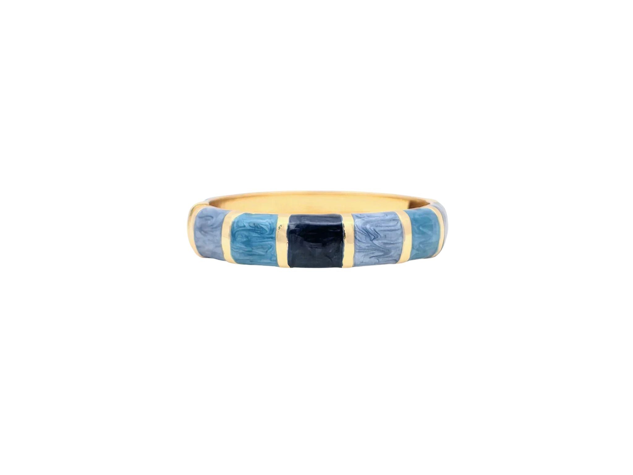 Enamel Blue Hinged Bangle