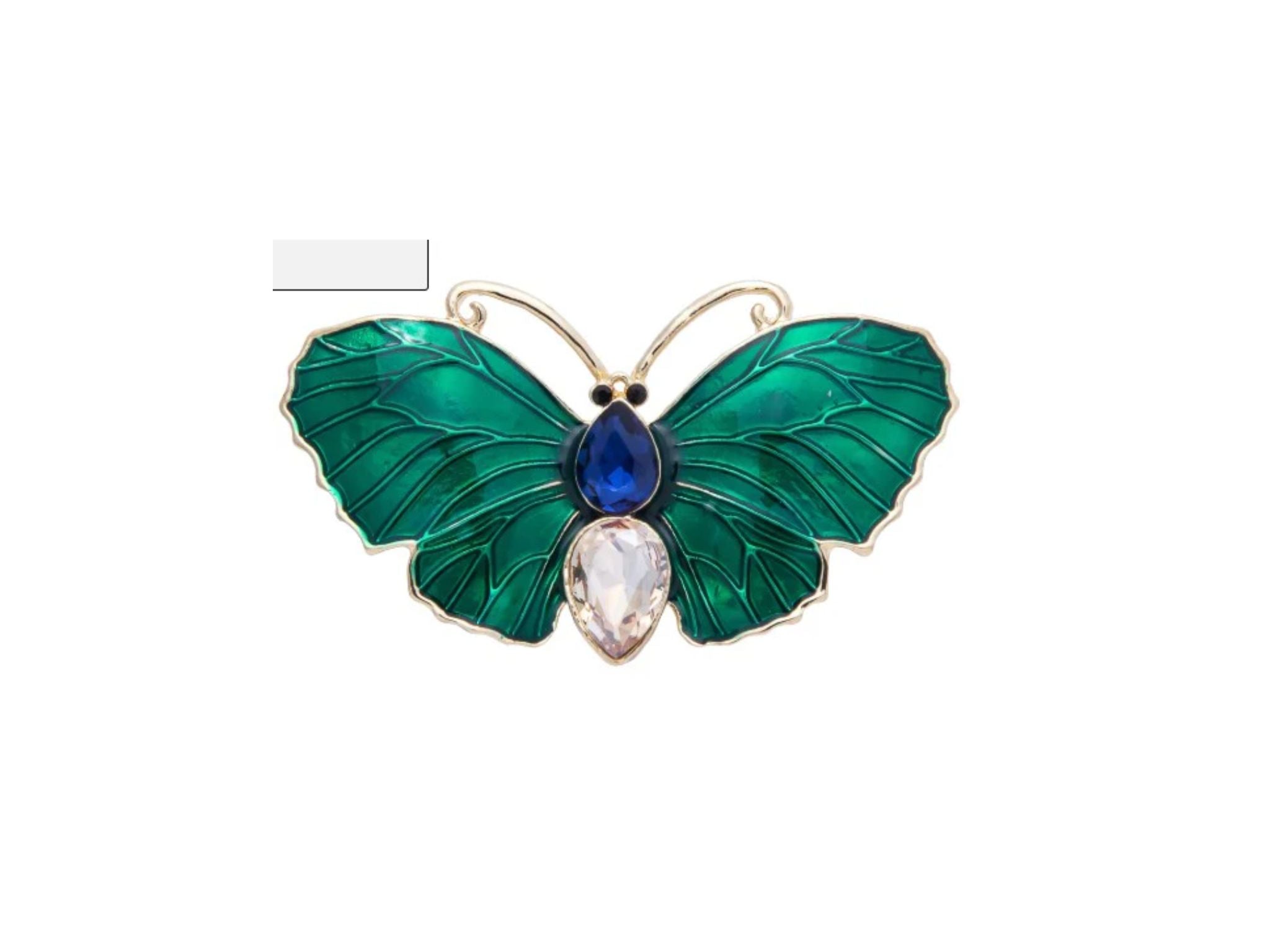 Emerald Green Butterfly Stone Brooch