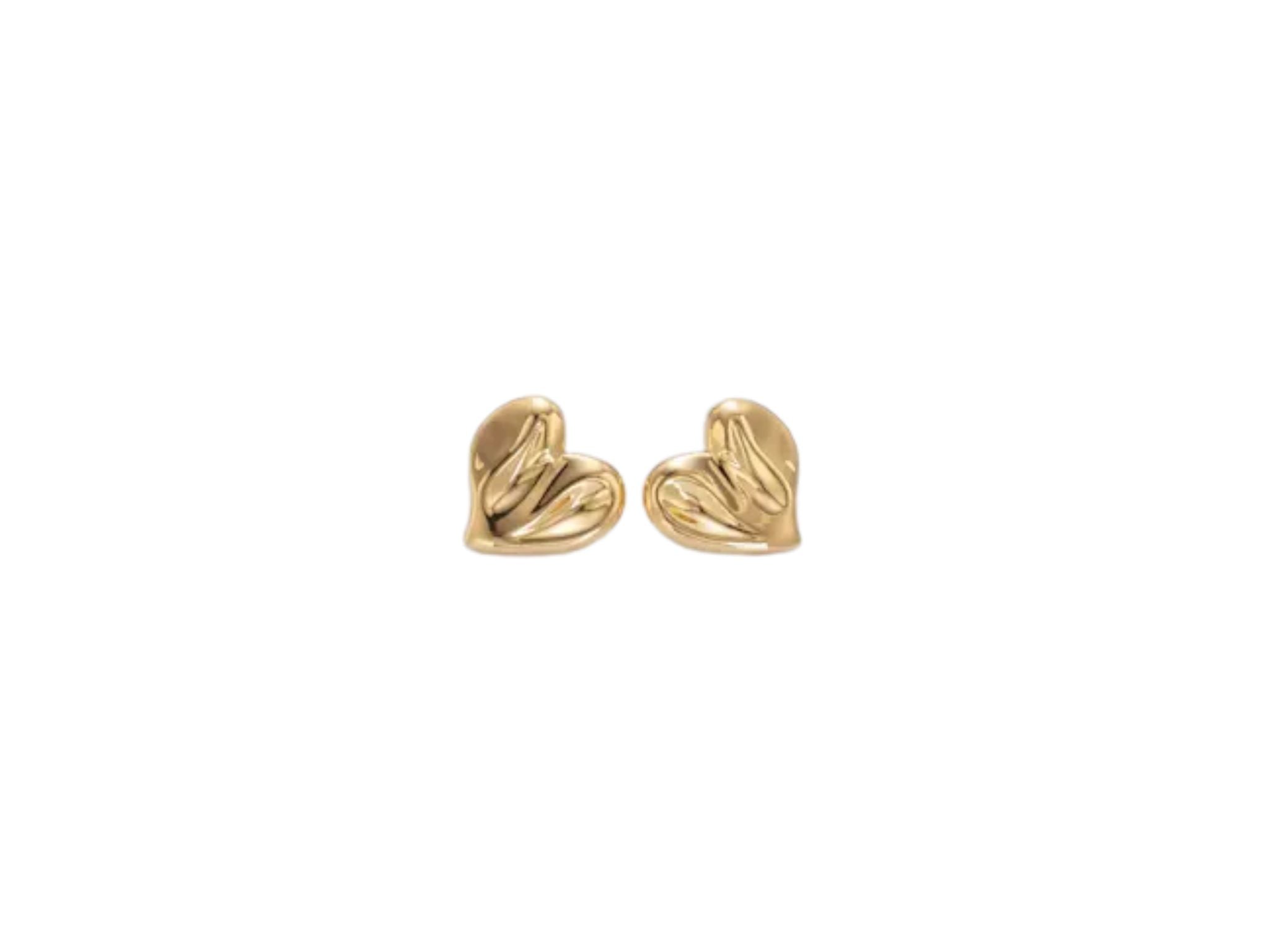 Gold Dainty Heart Earrings