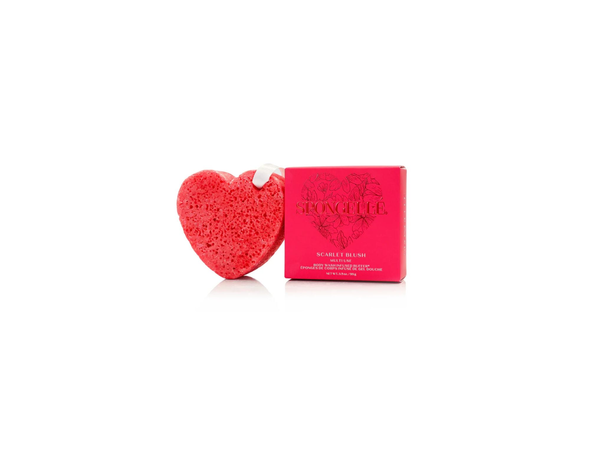 Heart Shaped Body Wash Infused Buffer - Scarlet Blush