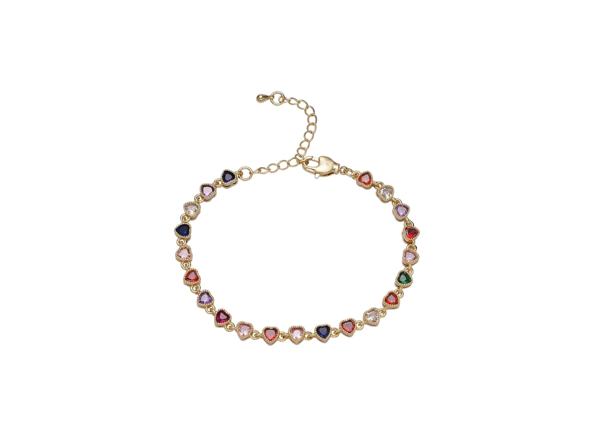 Multicolor Heart Bracelet
