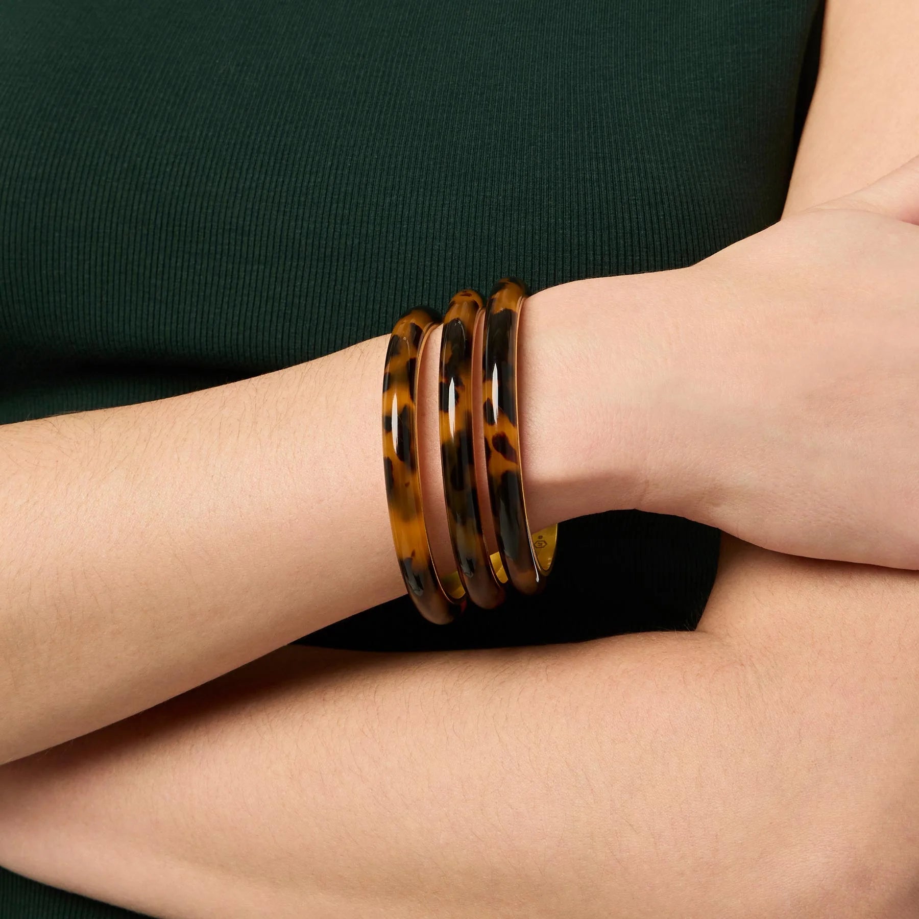 [Julie Vos]Madison Statement Bangle-Tortoiseshell-M