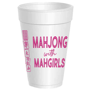 Mahjong with Mahgirls Cups - Pack of 10 - Hot Pink
