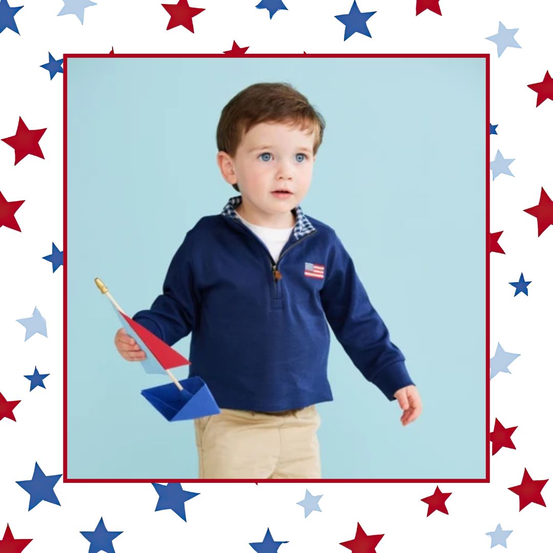 [Mud Pie] Flag Quarter Zip Up