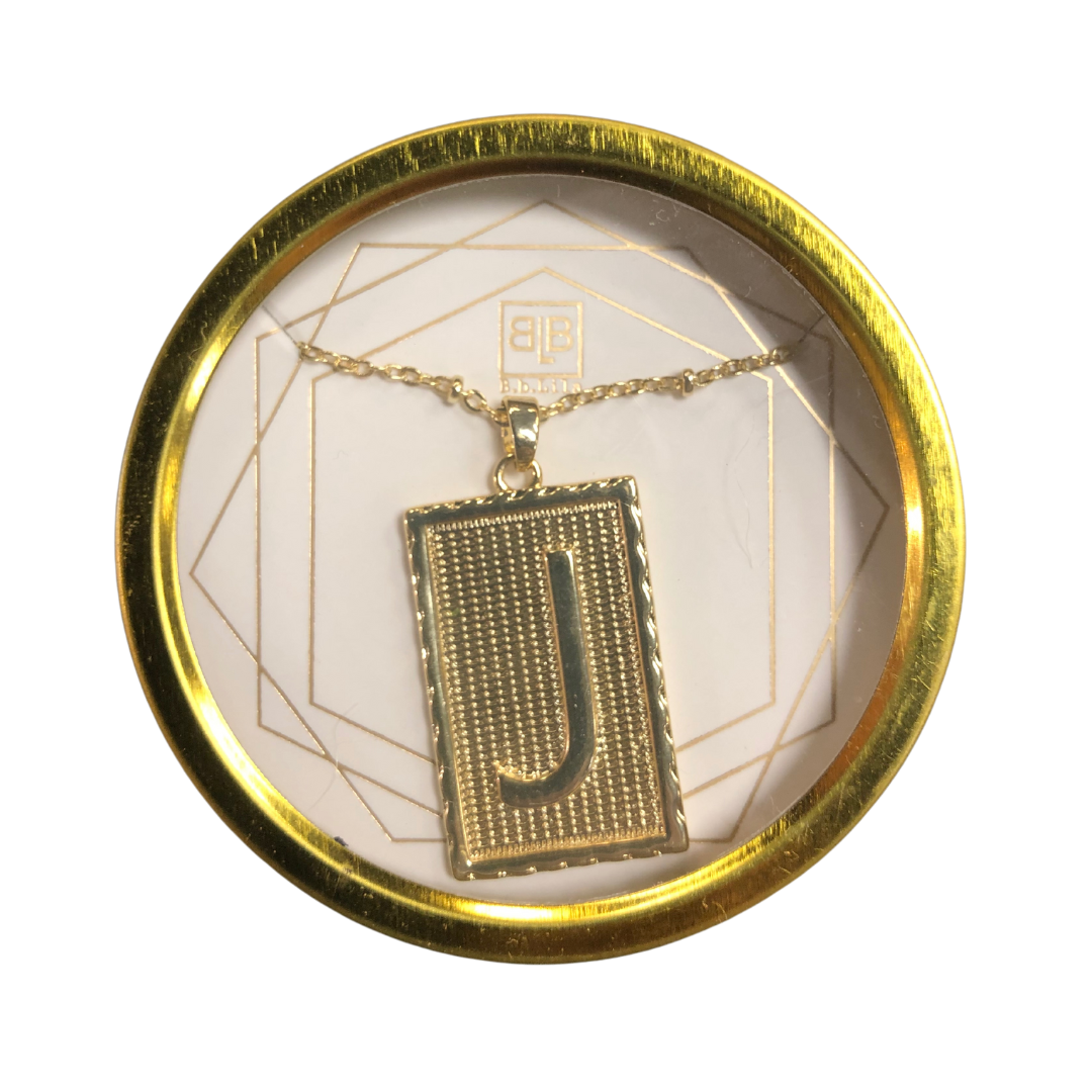 {B.B. Lila} Remember My Name Initial Necklace-J
