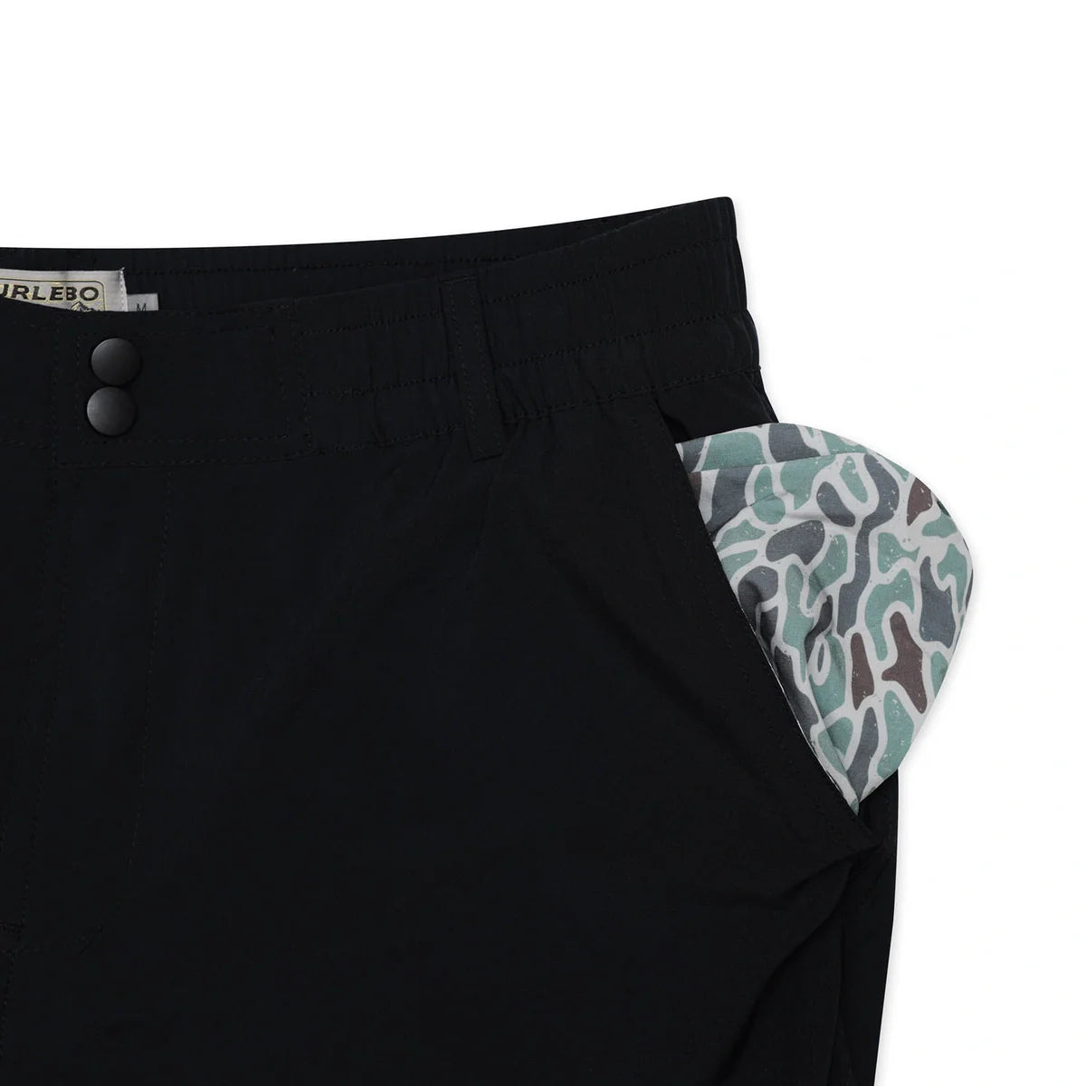 EVERYDAY SHORT- MATTE BLACK RETRO DUCK CAMO POCKET