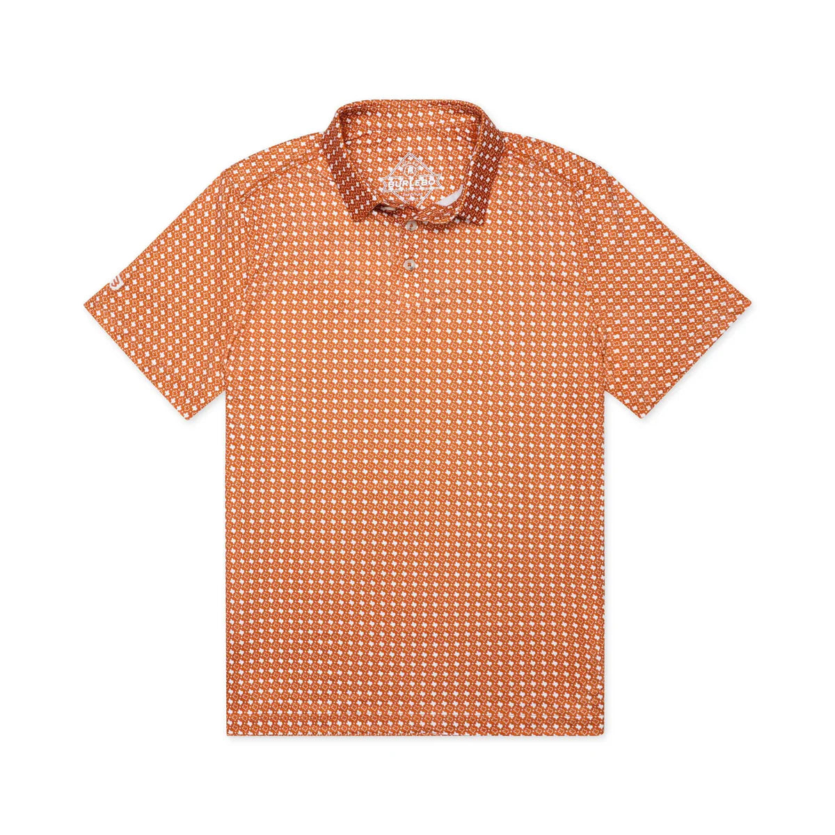 [Burlebo] Performance Polo-Texas Orange And White