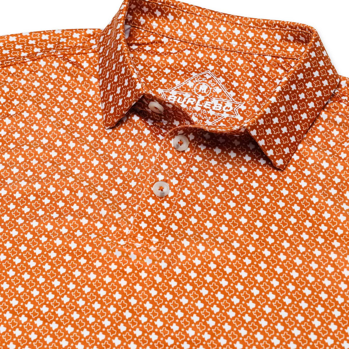 [Burlebo] Performance Polo-Texas Orange And White