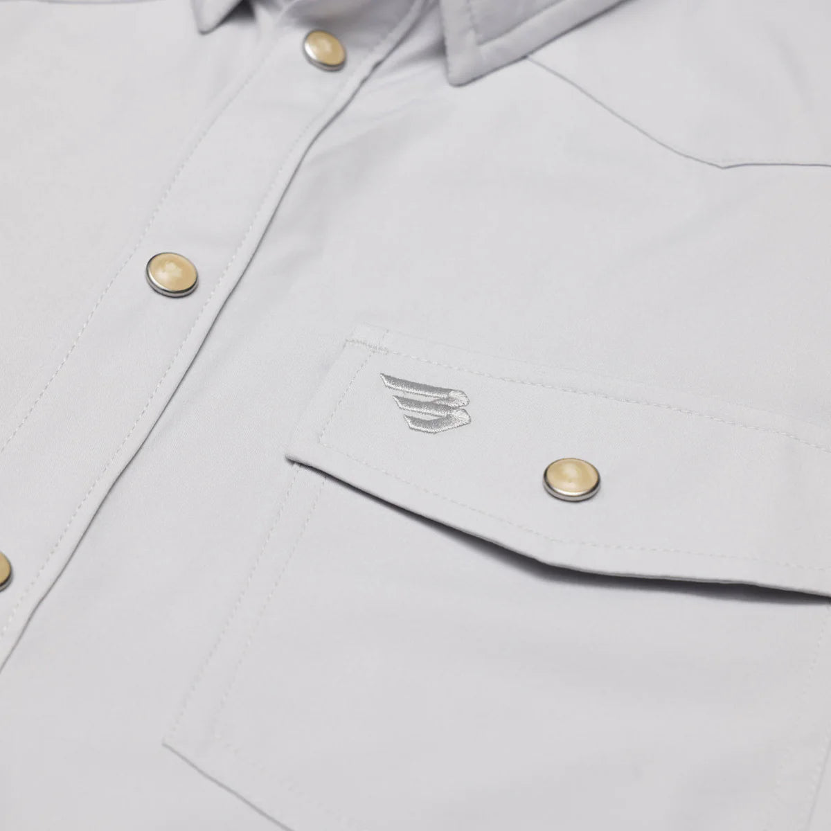 [Burlebo] Performance Western Shirt - Light Grey