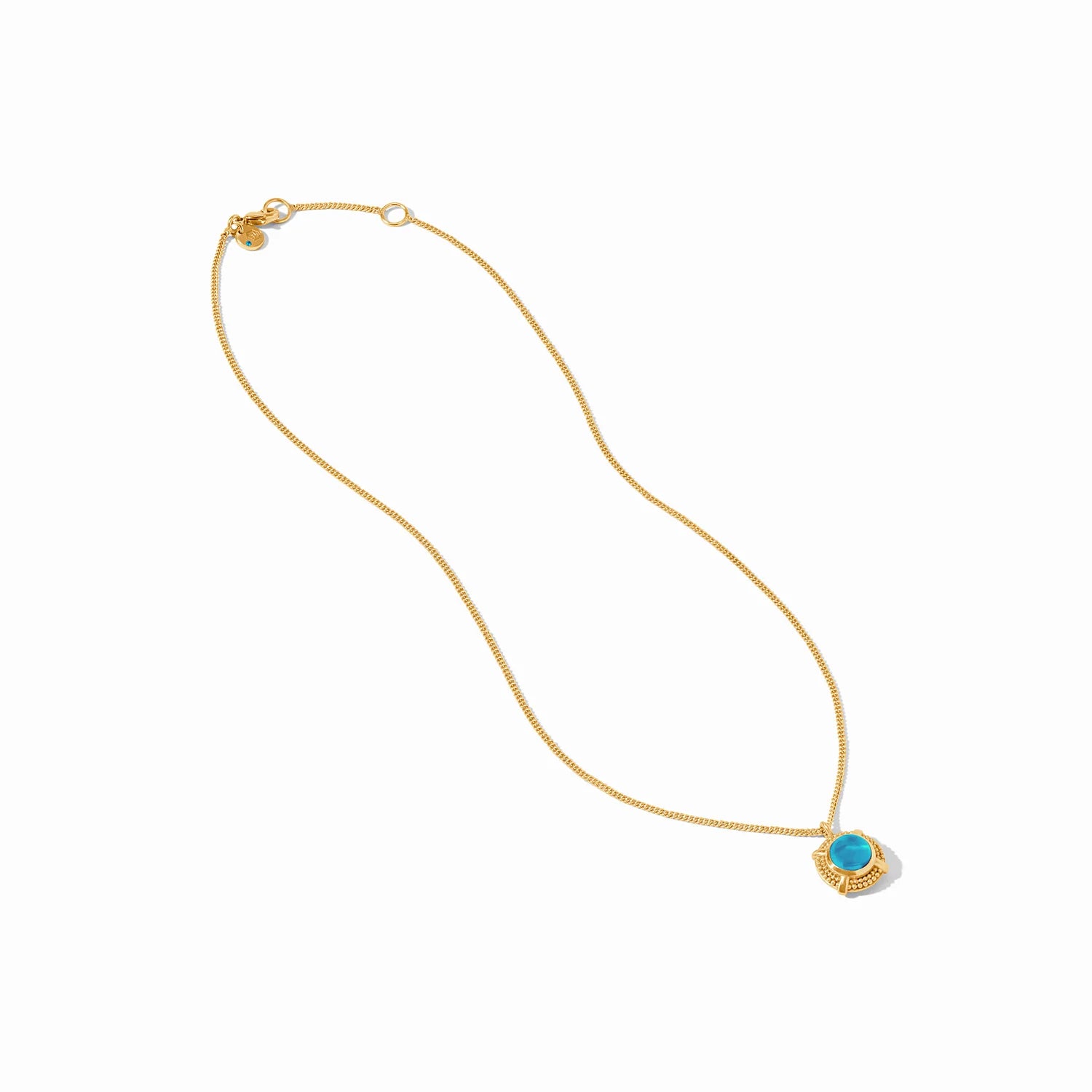 [Julie Vos] Cabochon Solitaire Necklace-Gold-London Blue