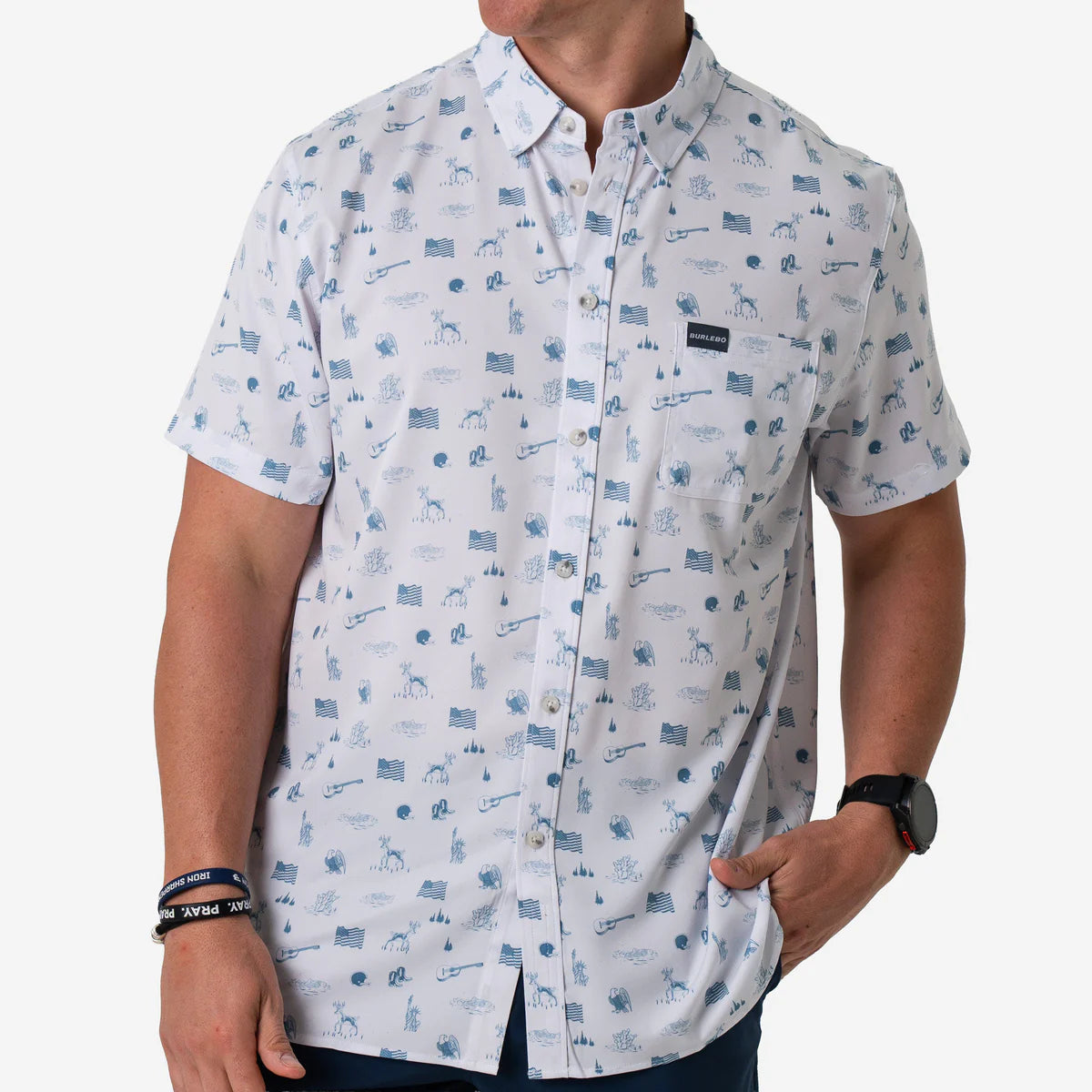 [Burlebo] Performance Button Up - America The Great