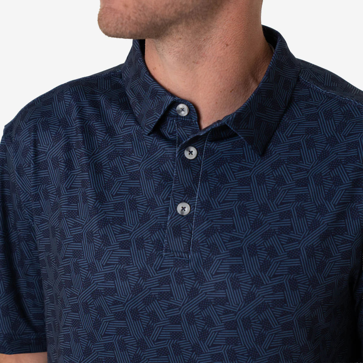 STARS AND STRIPES PERFORMANCE POLO-NAVY
