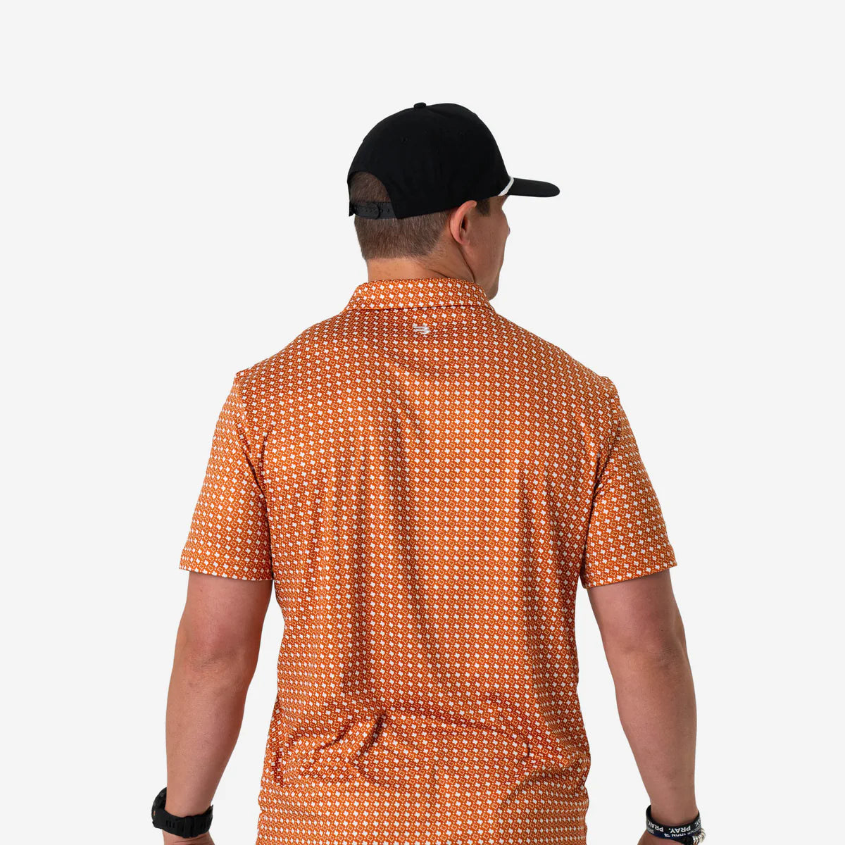 [Burlebo] Performance Polo-Texas Orange And White