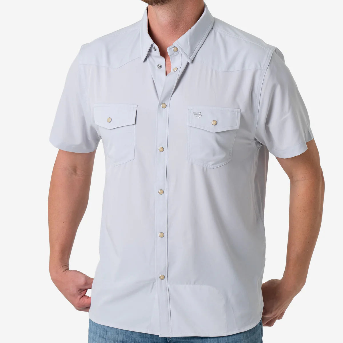 [Burlebo] Performance Western Shirt - Light Grey