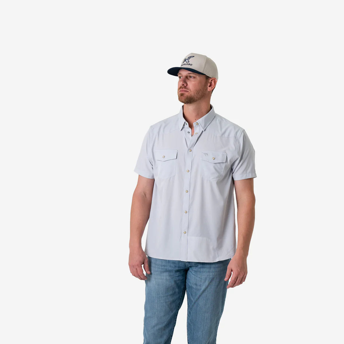 [Burlebo] Performance Western Shirt - Light Grey