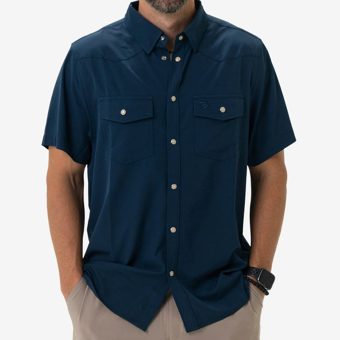 [Burlebo]Performance Western Shirt - Navy