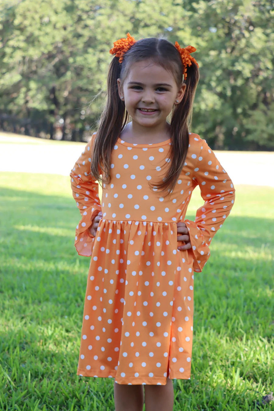 Thanksgiving Day Fall Girls Dress- Orange