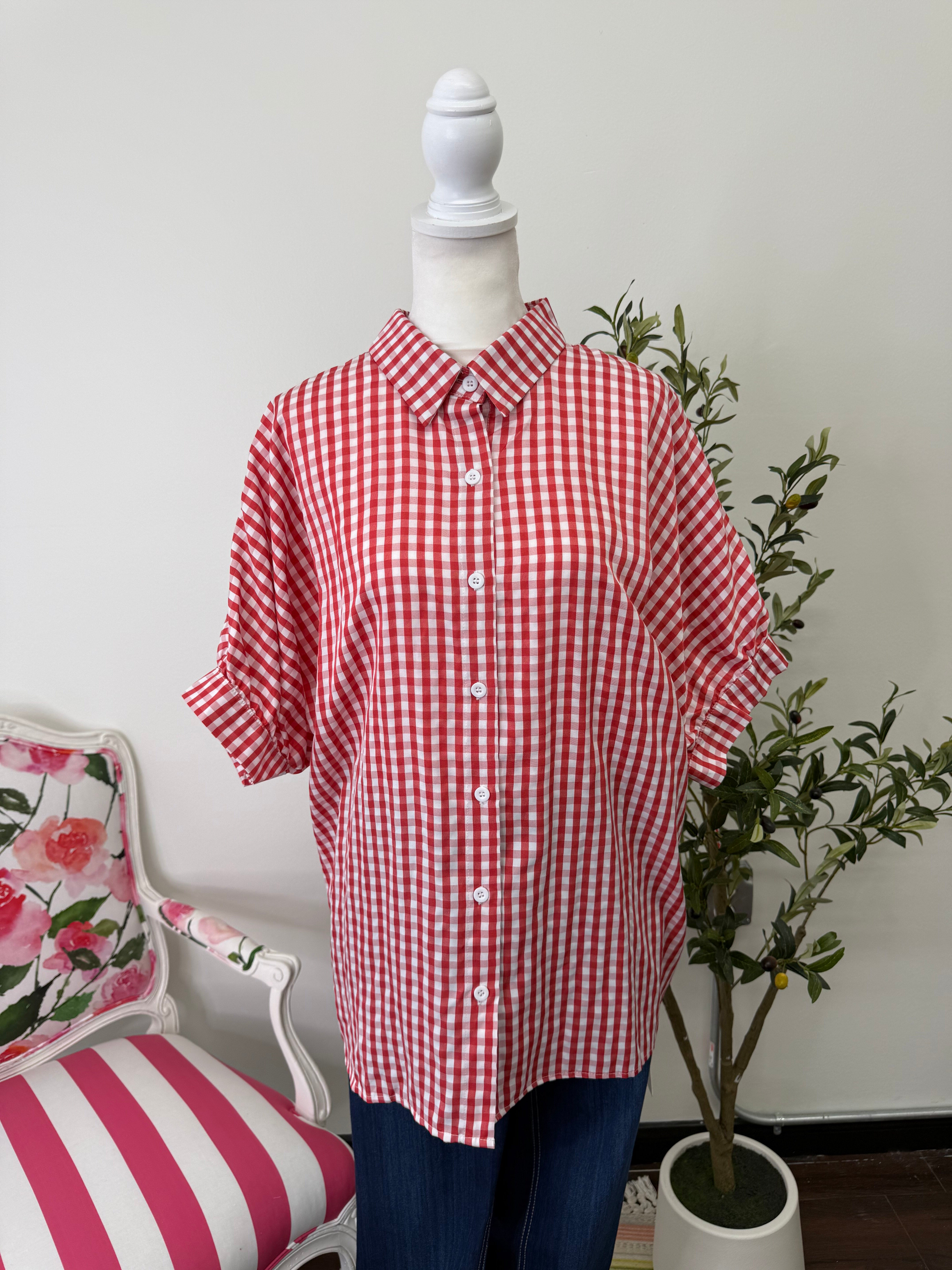 Picnic Plaid Top-Red