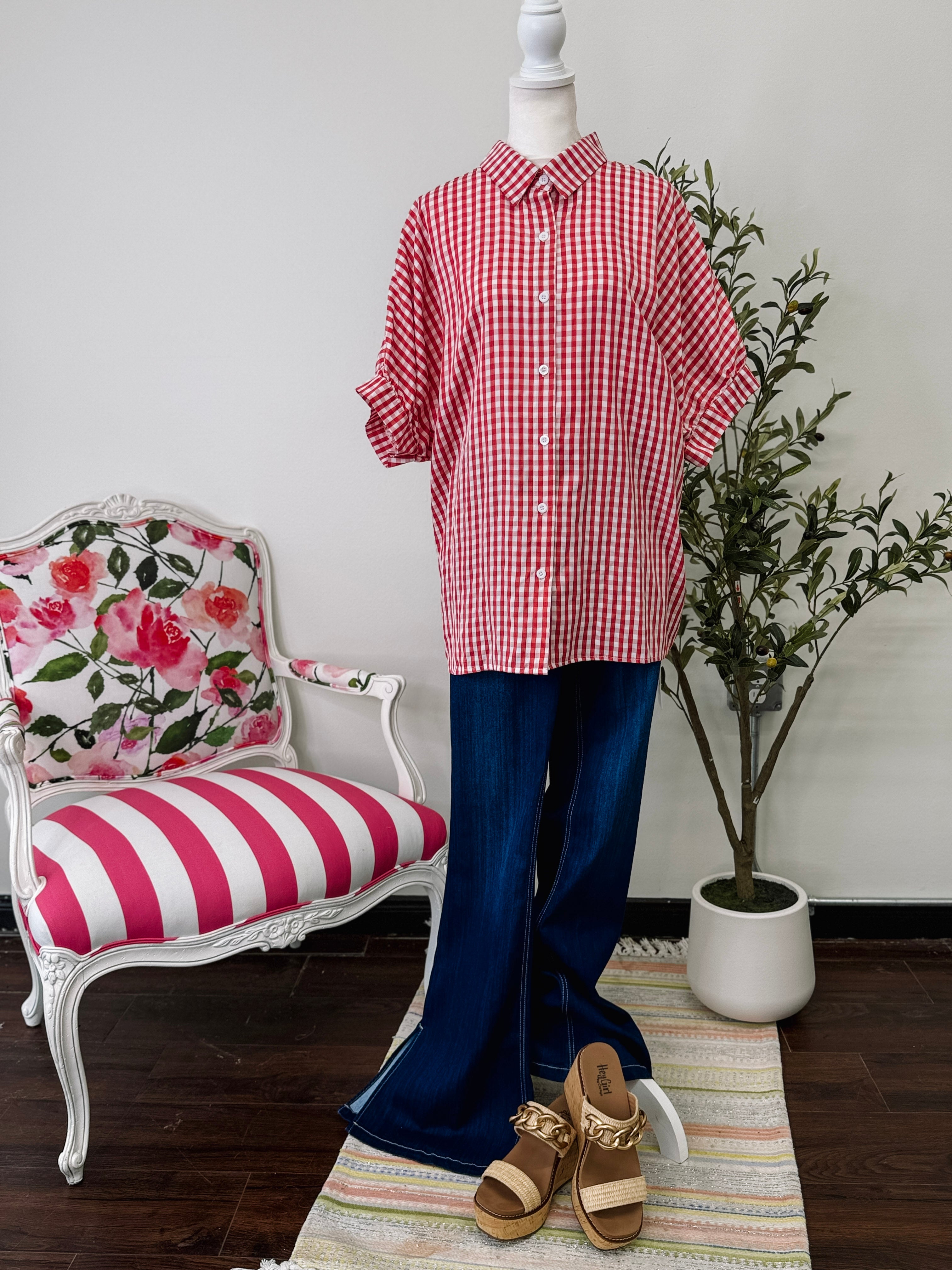 Picnic Plaid Top-Red