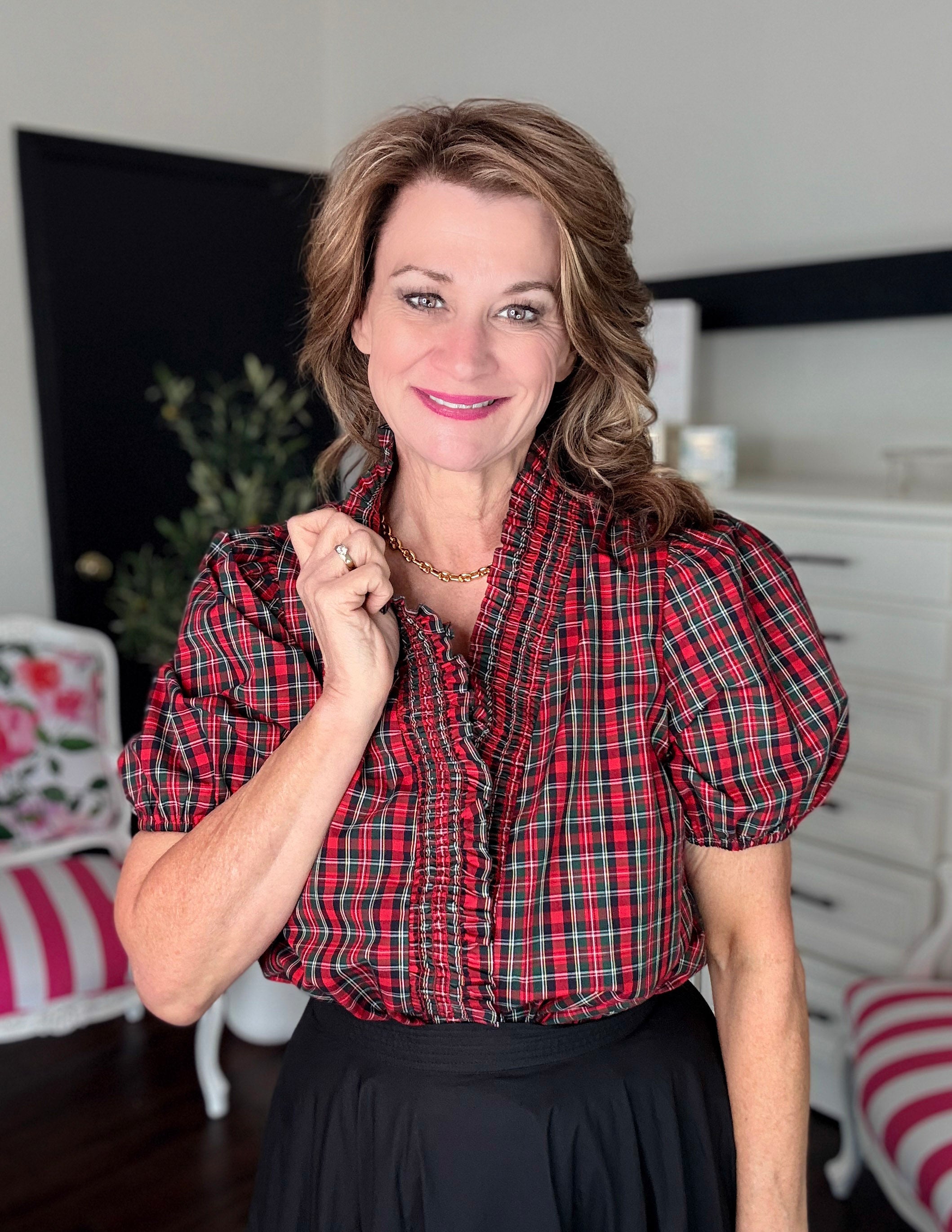 Plaid & Pretty Top - Red