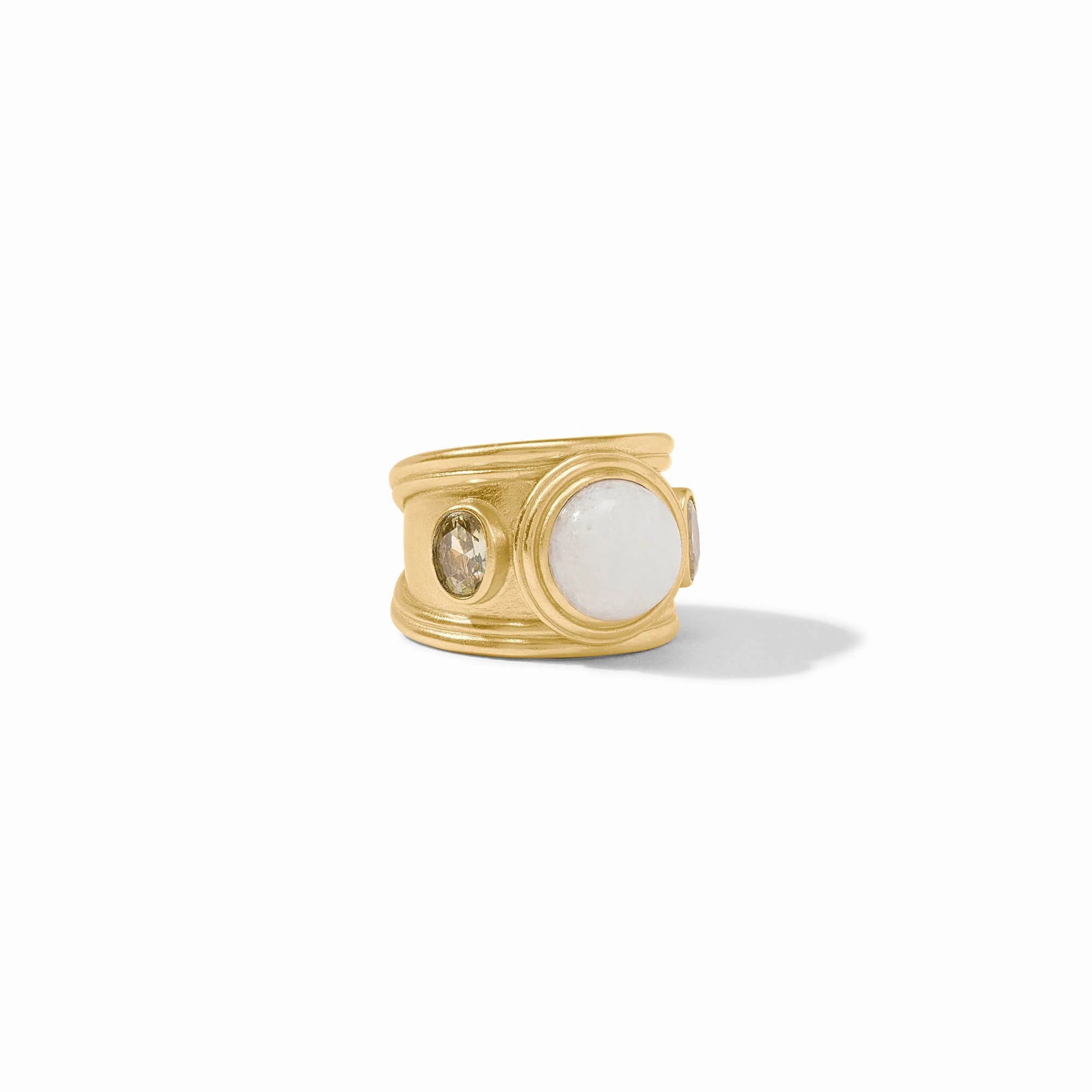 [Julie Vos] Portofino Stone Ring-White Jade