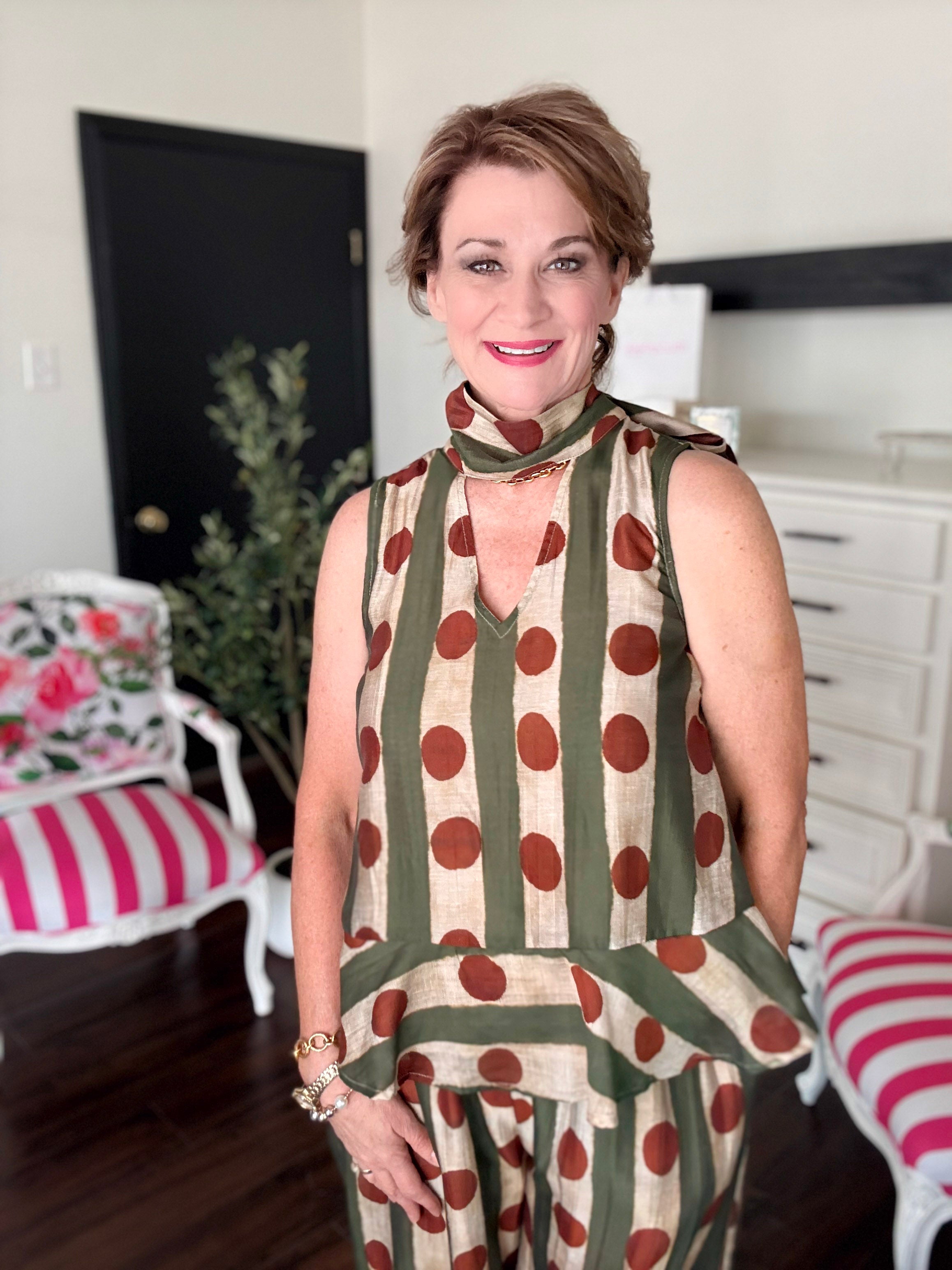 Pretty Little Printed Top - Olive