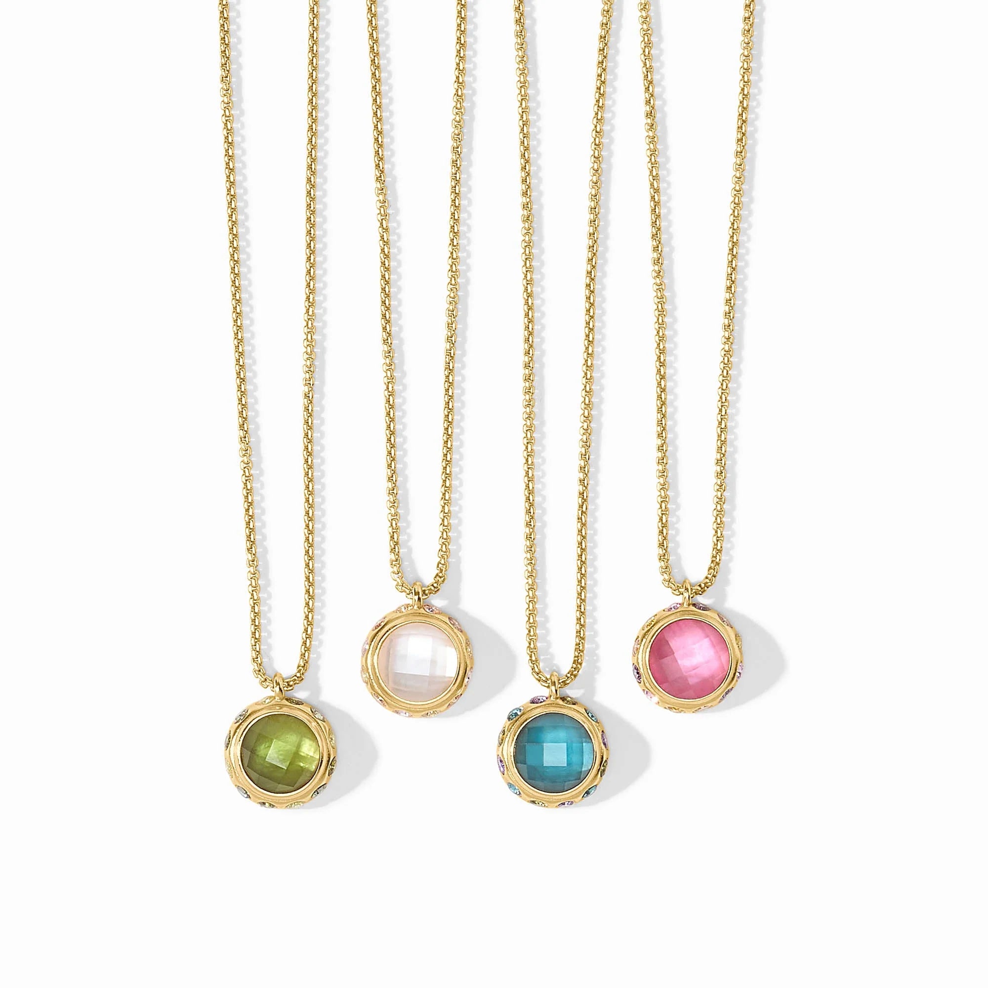 [Julie Vos]Rainbow Delicate Necklace-Iridescent Clear Crystal
