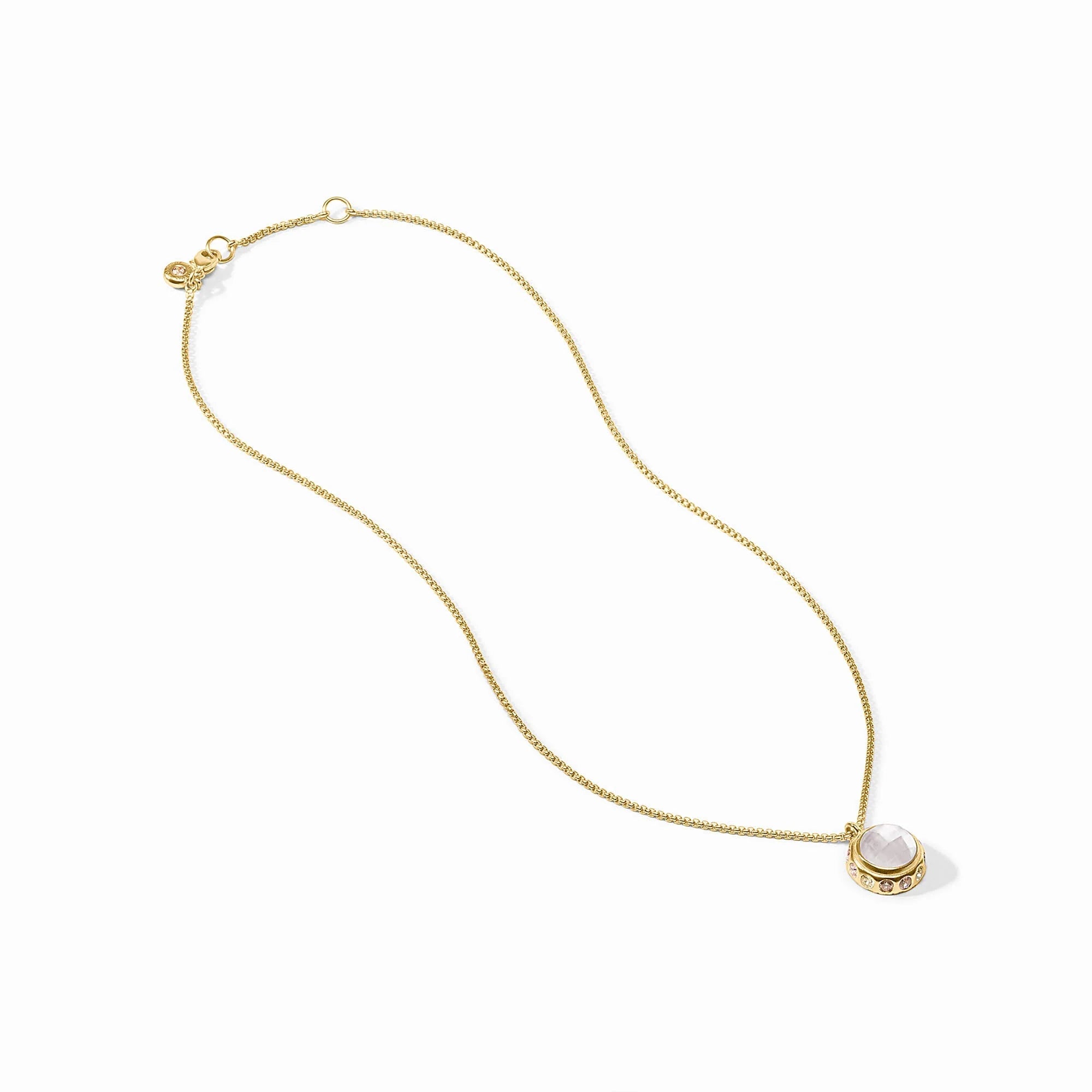 [Julie Vos]Rainbow Delicate Necklace-Iridescent Clear Crystal