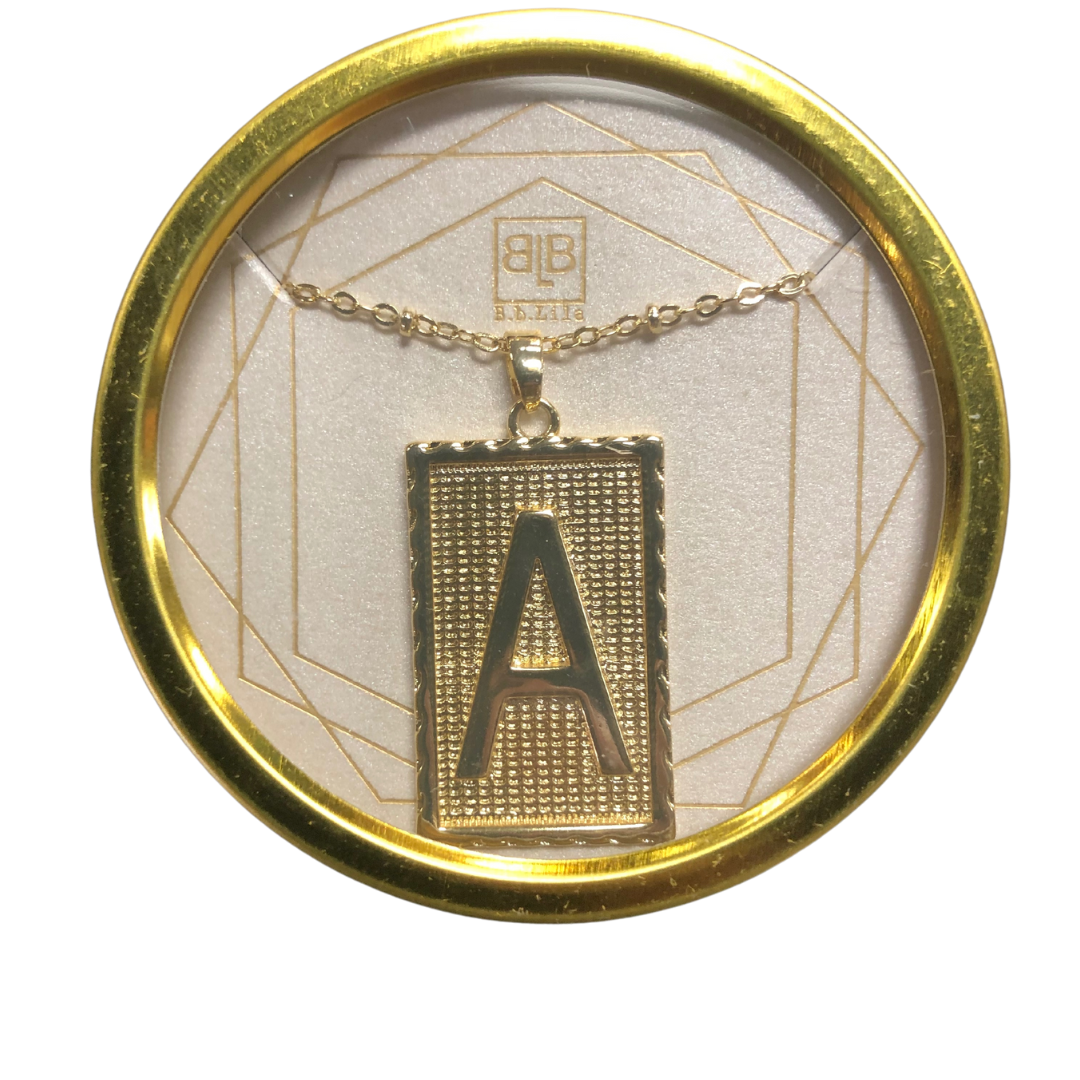 {B.B. Lila} Remember My Name Initial Necklace-A