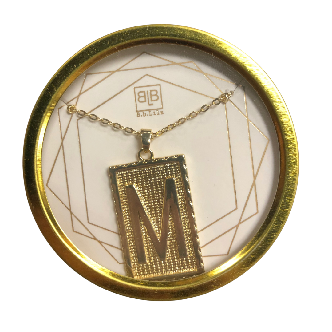 {B.B. Lila} Remember My Name Initial Necklace-M