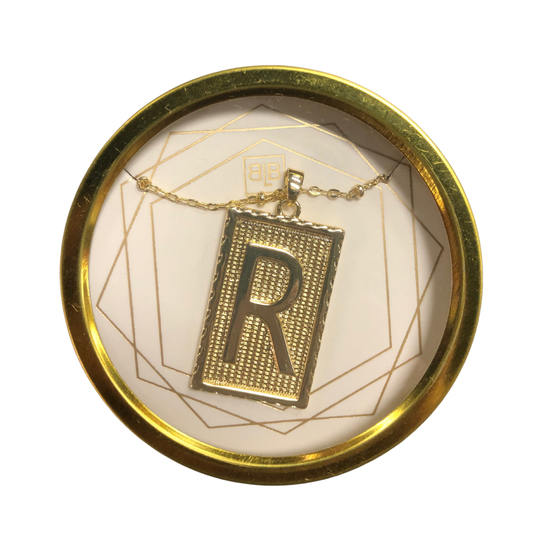 {B.B. Lila} Remember My Name Initial Necklace-R